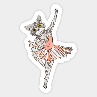 Cat Ballerina Tutu Sticker